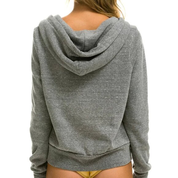 Aviator Nation Gray 5 Stripe Rainbow Classic Zip Fleece Hoodie Sweatshirt XS - Picture 2 of 9